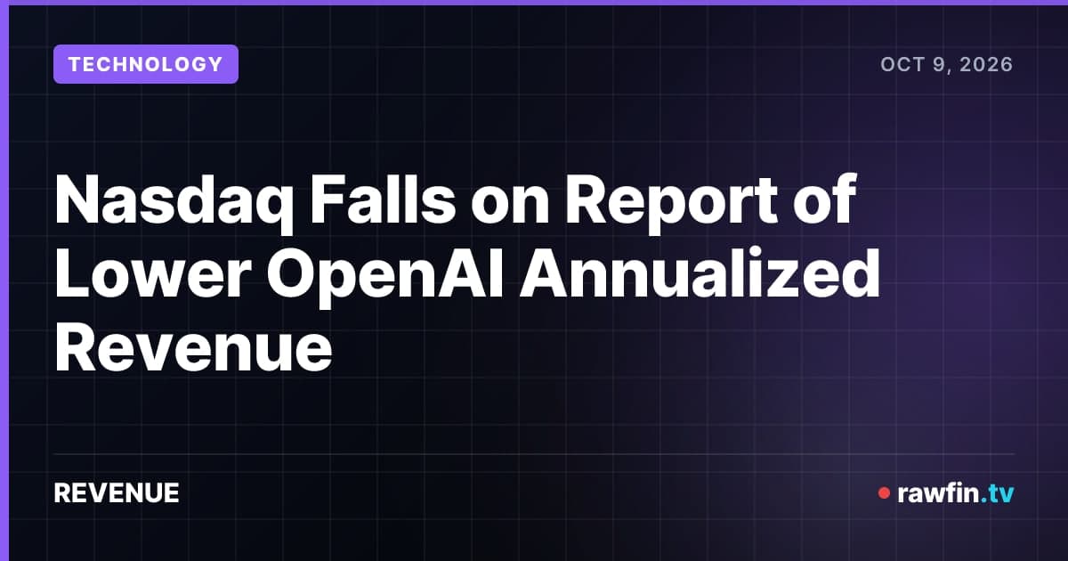 Nasdaq Falls on Report of Lower OpenAI Annualized Revenue