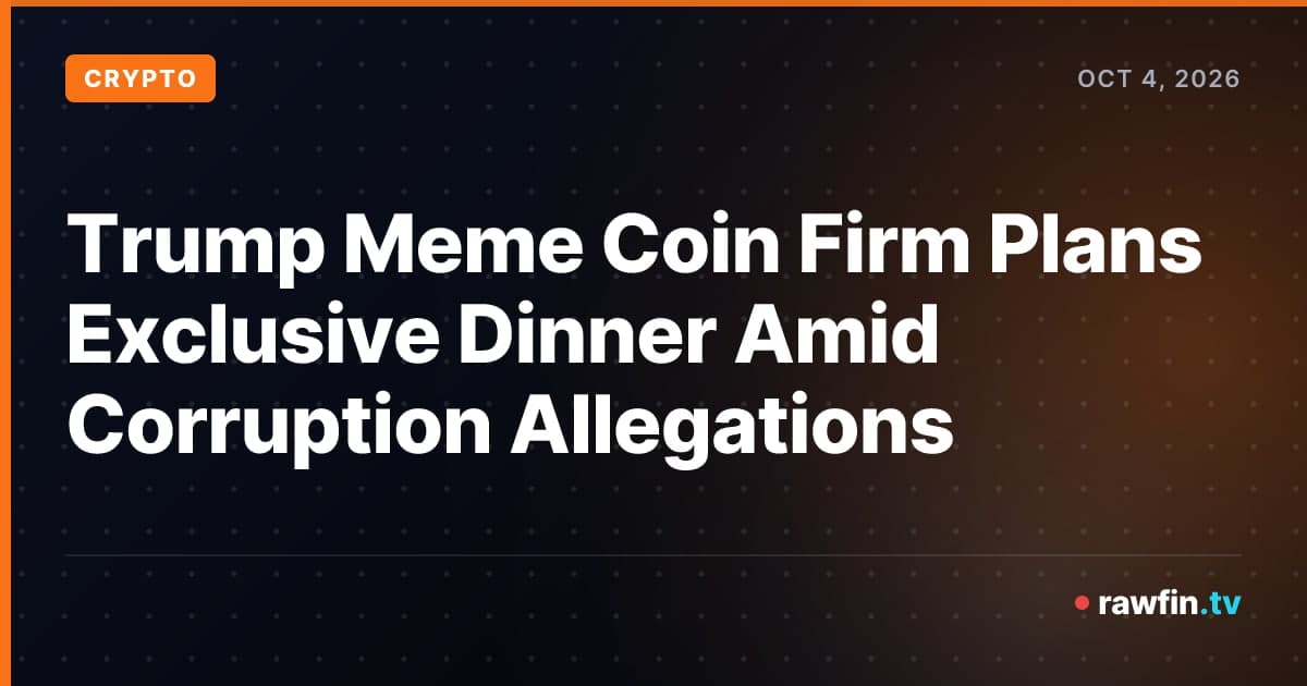Trump Meme Coin Firm Plans Exclusive Dinner Amid Corruption Allegations