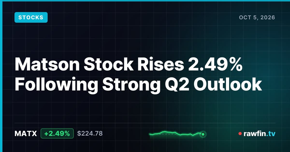 Matson Stock Rises 2.49% Following Strong Q2 Outlook