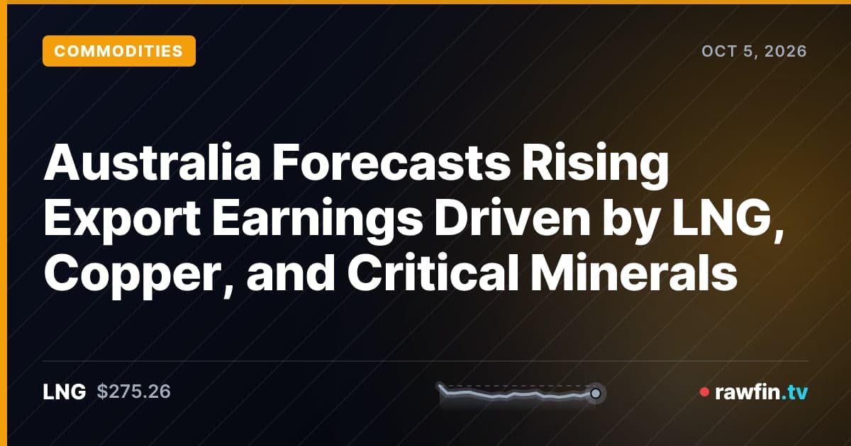 Australia Forecasts Rising Export Earnings Driven by LNG, Copper, and Critical Minerals