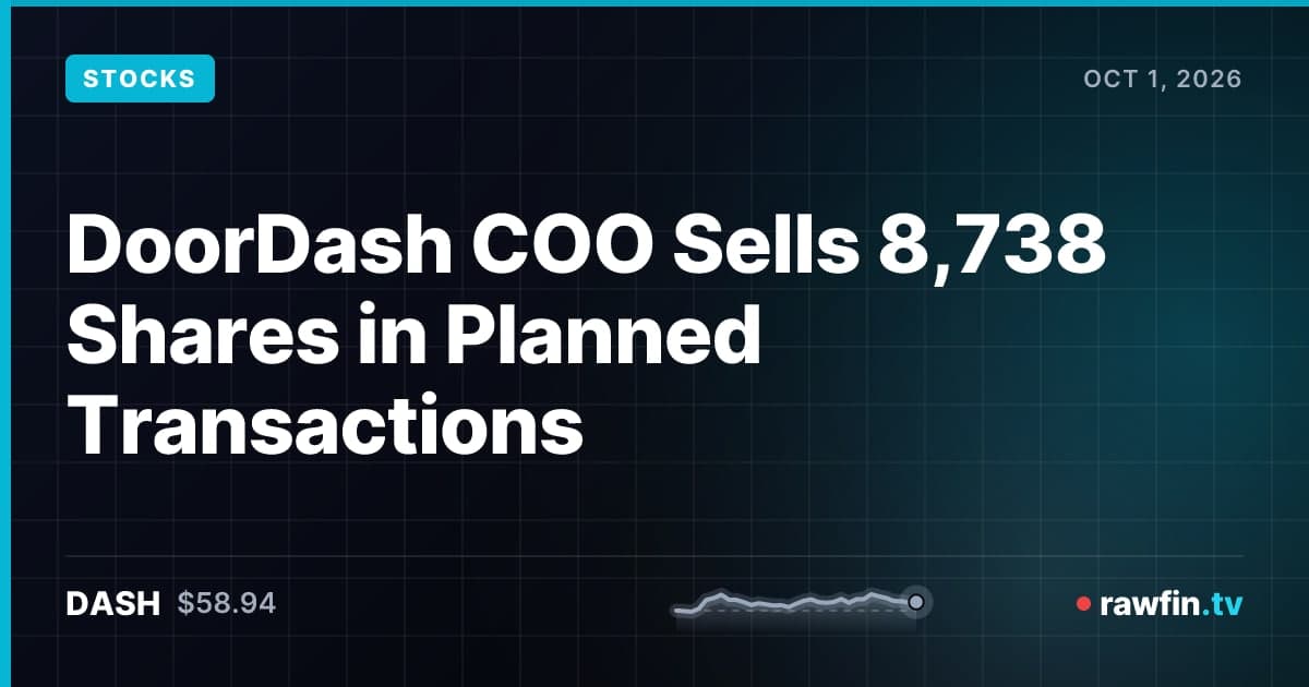 DoorDash COO Sells 8,738 Shares in Planned Transactions