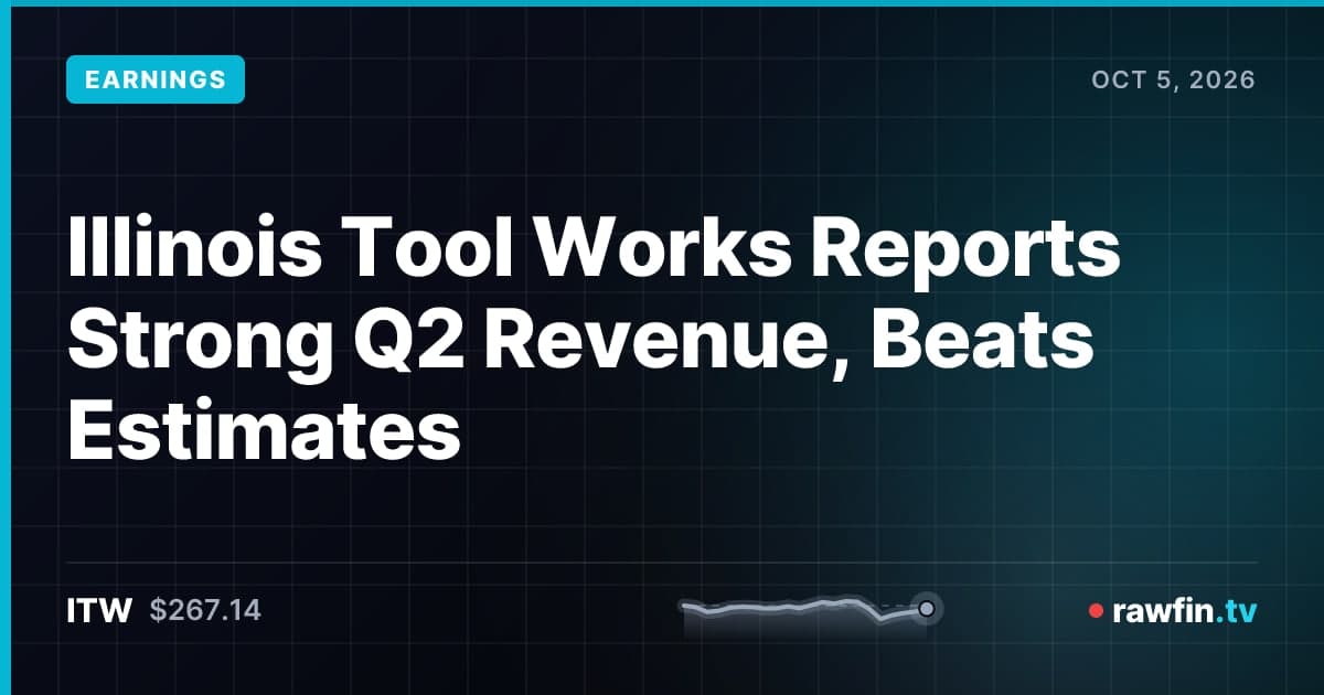 Illinois Tool Works Reports Strong Q2 Revenue, Beats Estimates