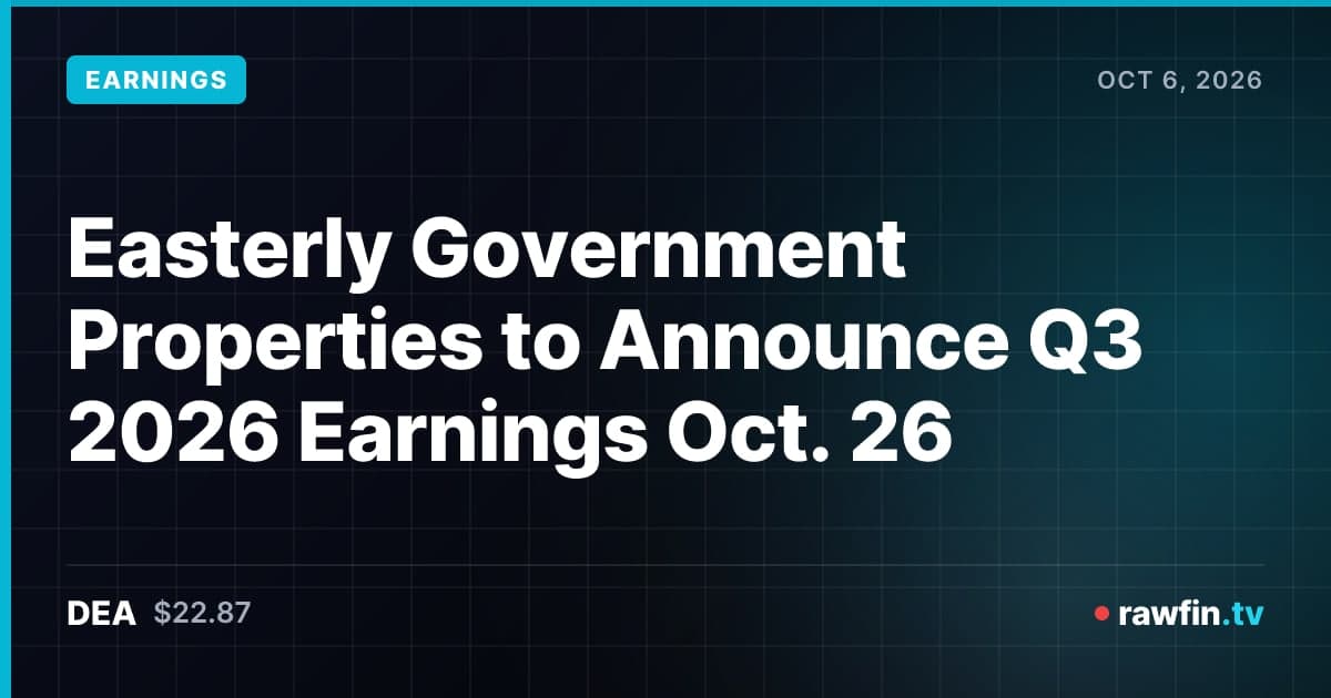 Easterly Government Properties to Announce Q3 2026 Earnings Oct. 26