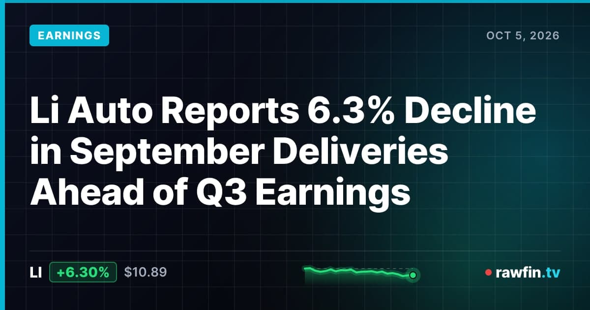 Li Auto Reports 6.3% Decline in September Deliveries Ahead of Q3 Earnings
