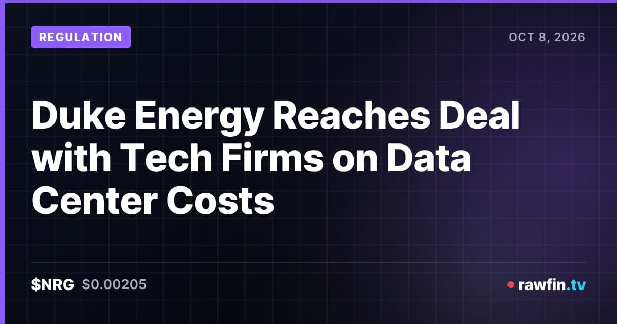 Duke Energy Reaches Deal with Tech Firms on Data Center Costs