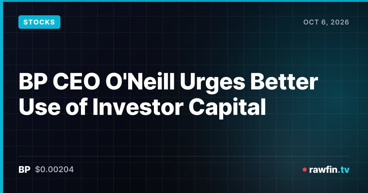 BP CEO O'Neill Urges Better Use of Investor Capital