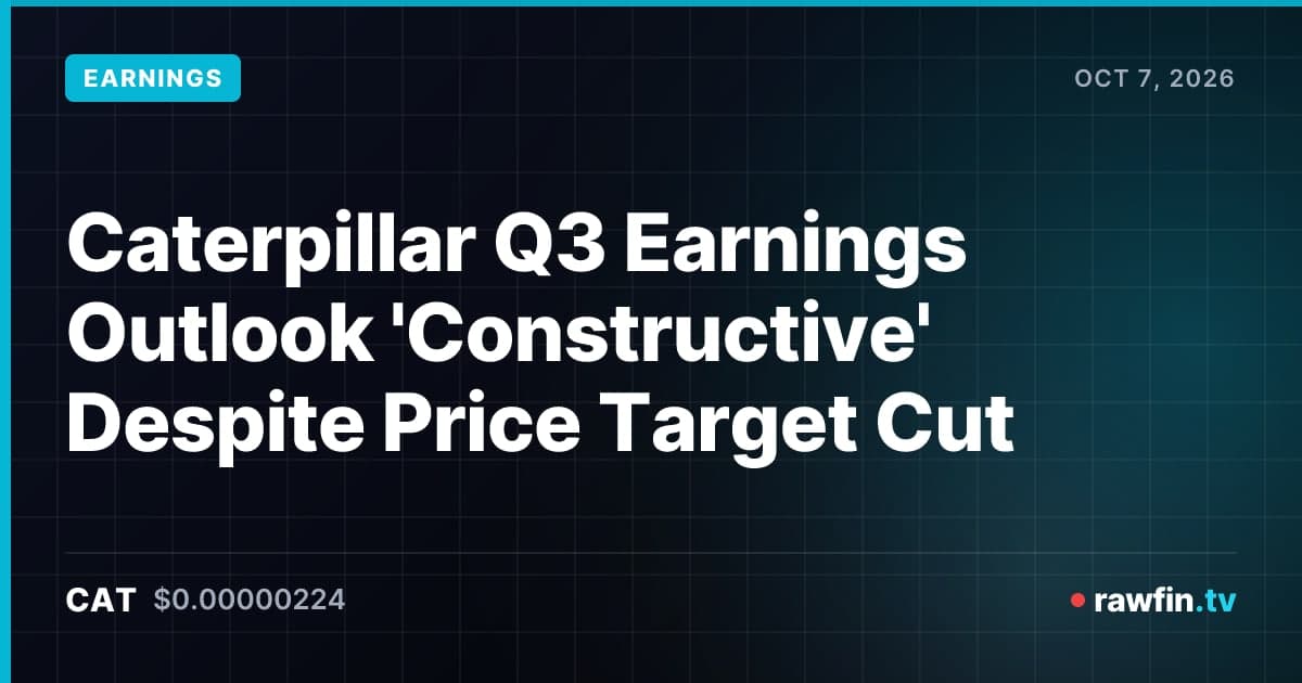 Caterpillar Q3 Earnings Outlook 'Constructive' Despite Price Target Cut