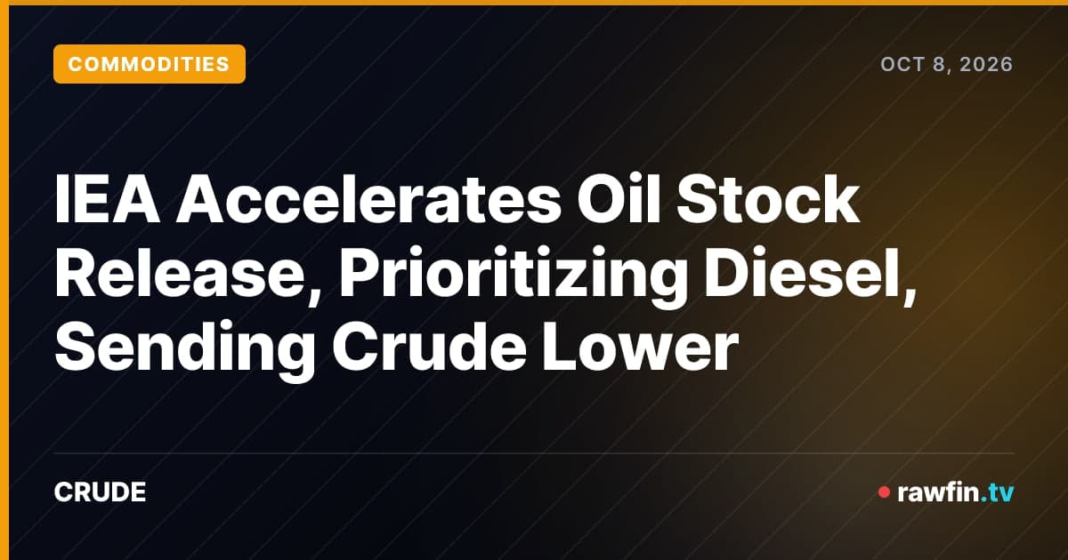 IEA Accelerates Oil Stock Release, Prioritizing Diesel, Sending Crude Lower