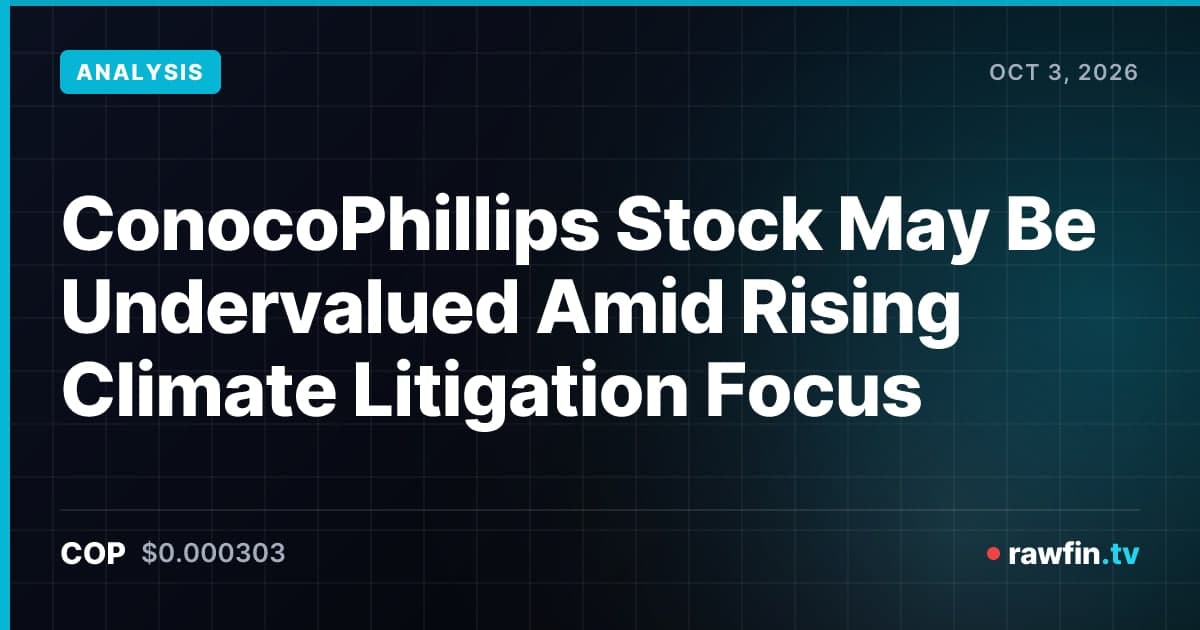 ConocoPhillips Stock May Be Undervalued Amid Rising Climate Litigation Focus