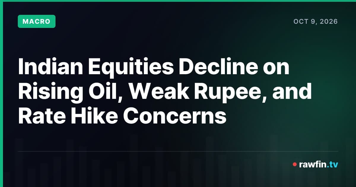 Indian Equities Decline on Rising Oil, Weak Rupee, and Rate Hike Concerns