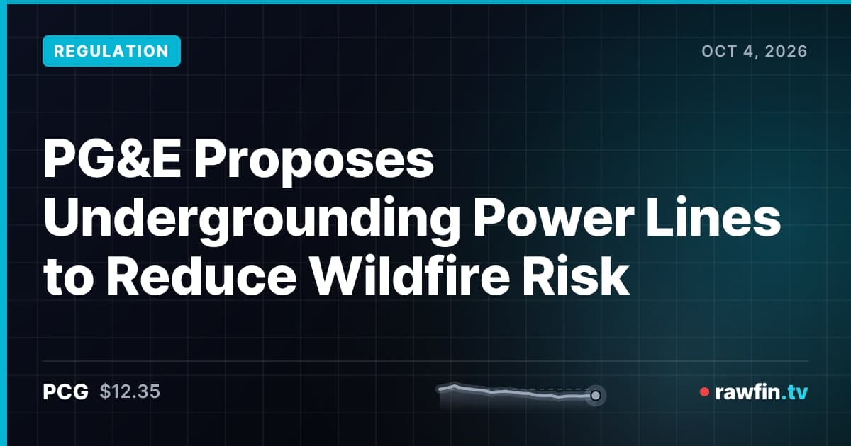 PG&E Proposes Undergrounding Power Lines to Reduce Wildfire Risk