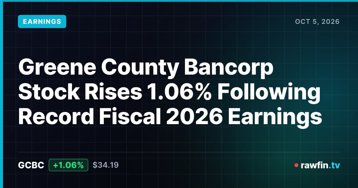 Greene County Bancorp Stock Rises 1.06% Following Record Fiscal 2026 Earnings