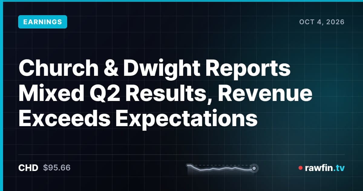 Church & Dwight Reports Mixed Q2 Results, Revenue Exceeds Expectations