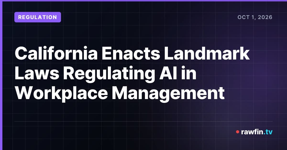 California Enacts Landmark Laws Regulating AI in Workplace Management