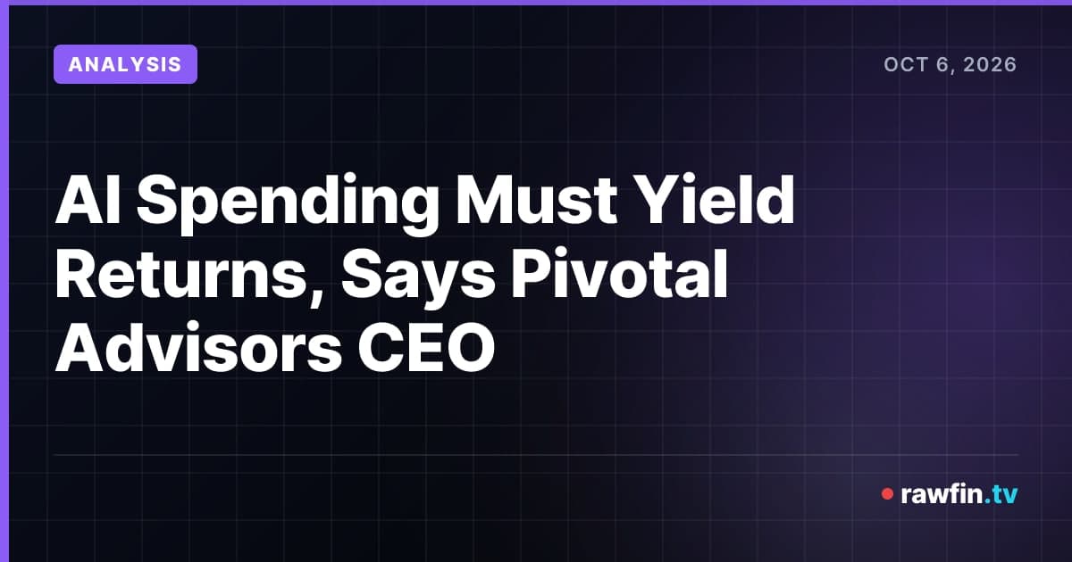 AI Spending Must Yield Returns, Says Pivotal Advisors CEO