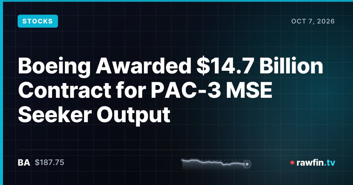 Boeing Awarded $14.7 Billion Contract for PAC-3 MSE Seeker Output