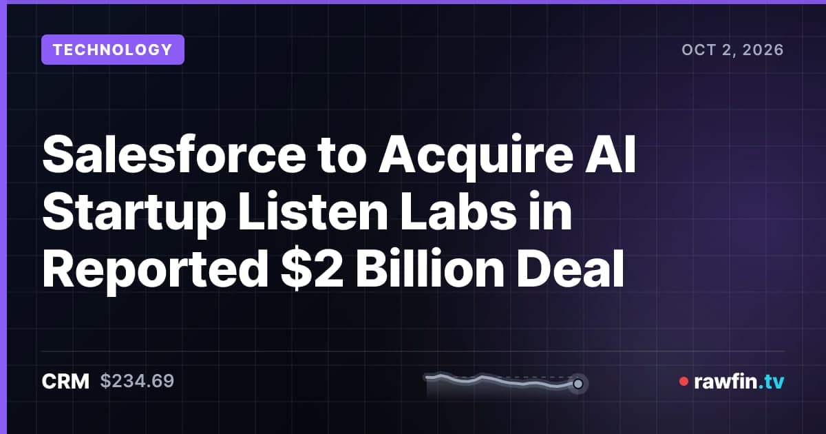 Salesforce to Acquire AI Startup Listen Labs in Reported $2 Billion Deal