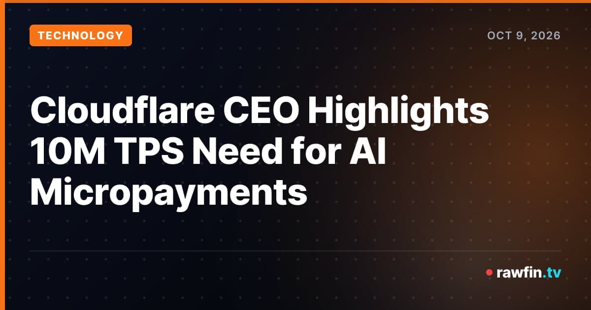 Cloudflare CEO Highlights 10M TPS Need for AI Micropayments