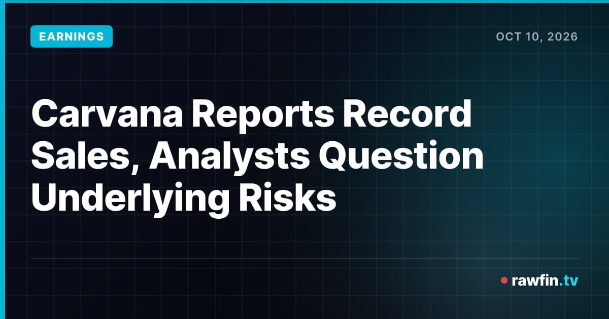 Carvana Reports Record Sales, Analysts Question Underlying Risks