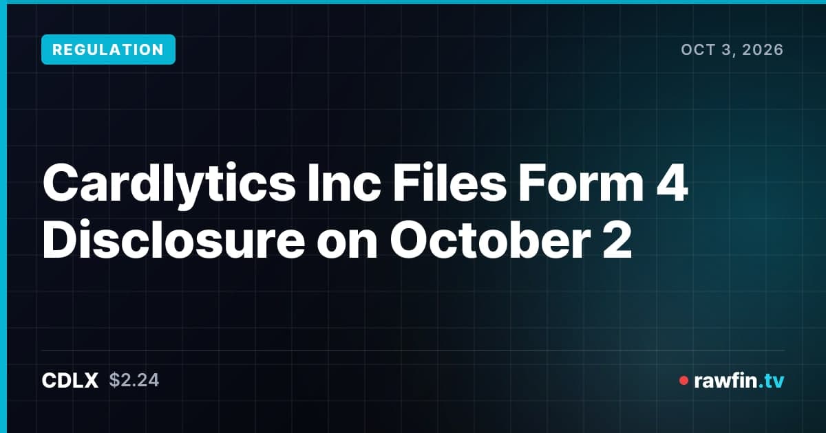 Cardlytics Inc Files Form 4 Disclosure on October 2