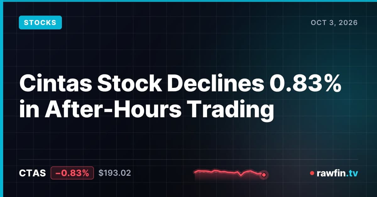 Cintas Stock Declines 0.83% in After-Hours Trading