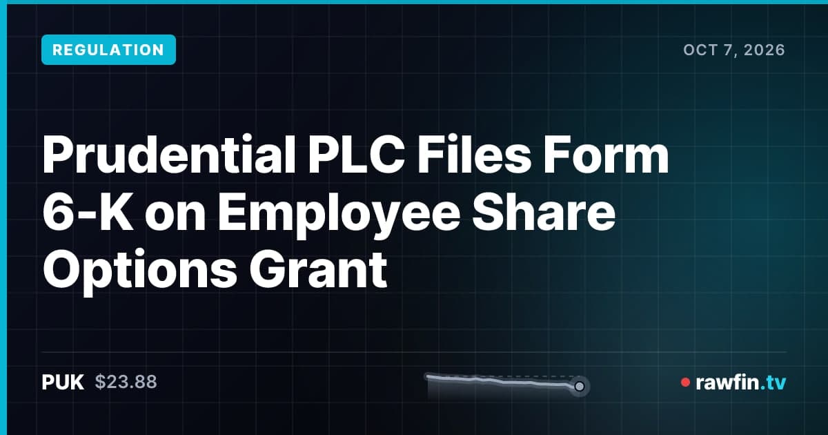 Prudential PLC Files Form 6-K on Employee Share Options Grant