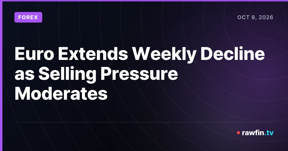 Euro Extends Weekly Decline as Selling Pressure Moderates