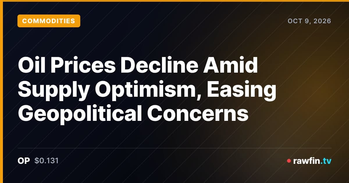 Oil Prices Decline Amid Supply Optimism, Easing Geopolitical Concerns