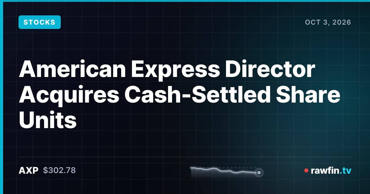 American Express Director Acquires Cash-Settled Share Units