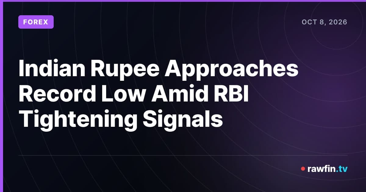Indian Rupee Approaches Record Low Amid RBI Tightening Signals