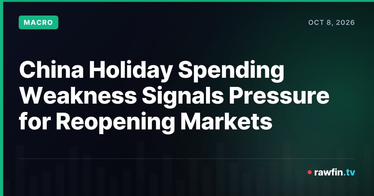 China Holiday Spending Weakness Signals Pressure for Reopening Markets