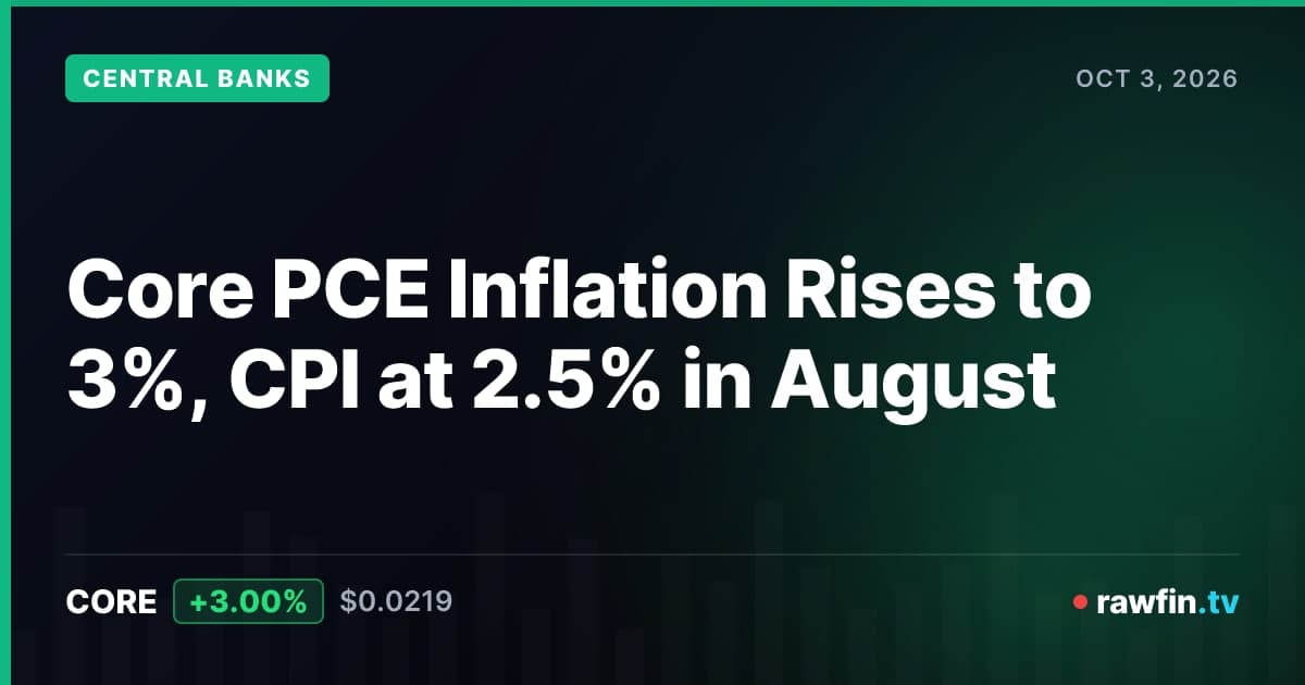 Core PCE Inflation Rises to 3%, CPI at 2.5% in August