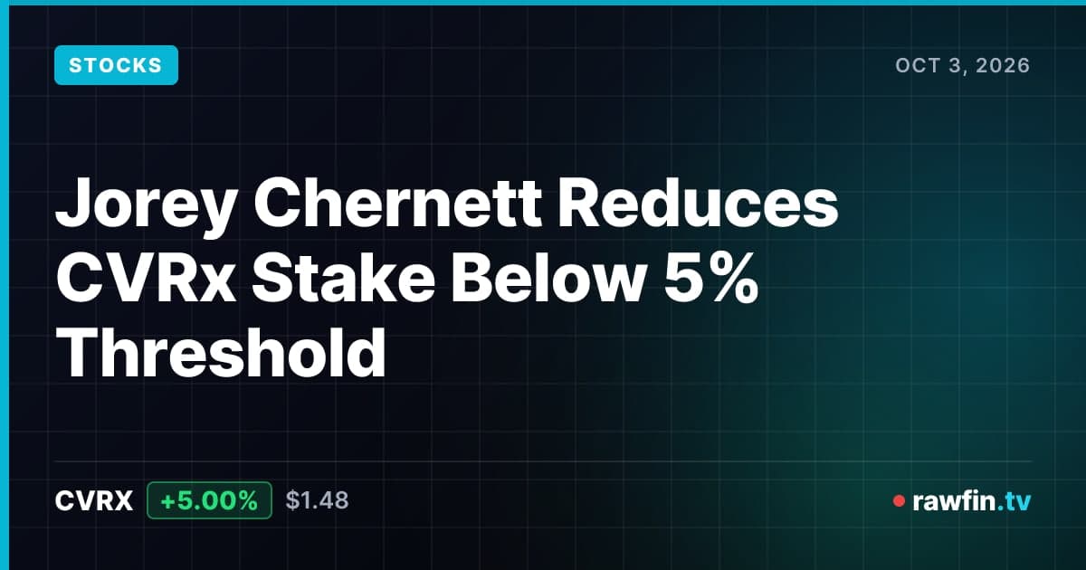 Jorey Chernett Reduces CVRx Stake Below 5% Threshold