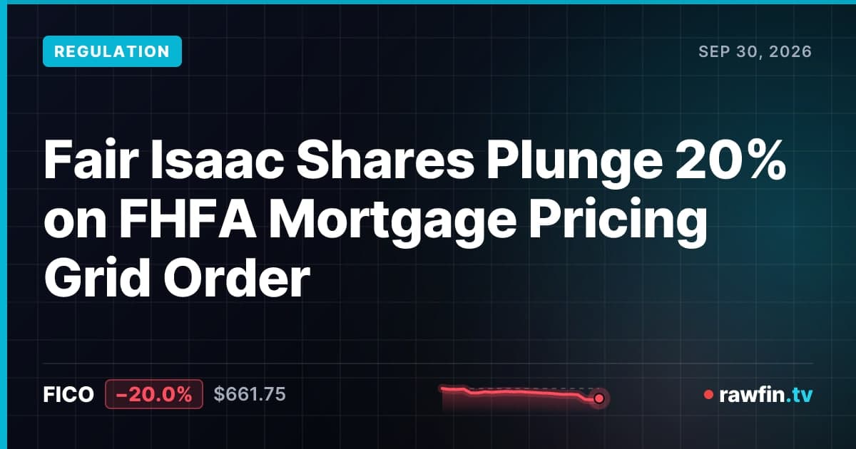 Fair Isaac Shares Plunge 20% on FHFA Mortgage Pricing Grid Order