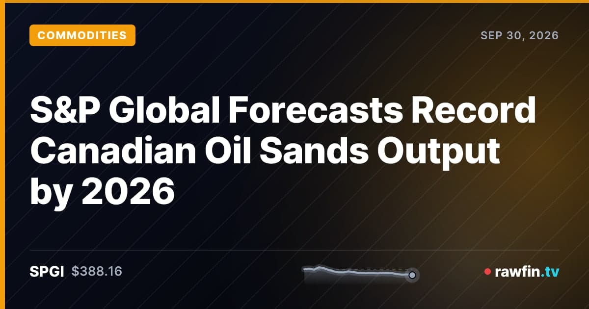 S&P Global Forecasts Record Canadian Oil Sands Output by 2026