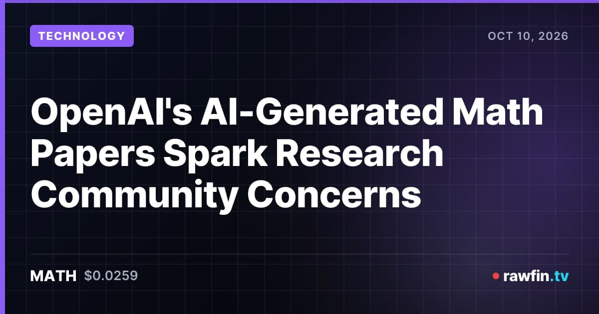 OpenAI's AI-Generated Math Papers Spark Research Community Concerns