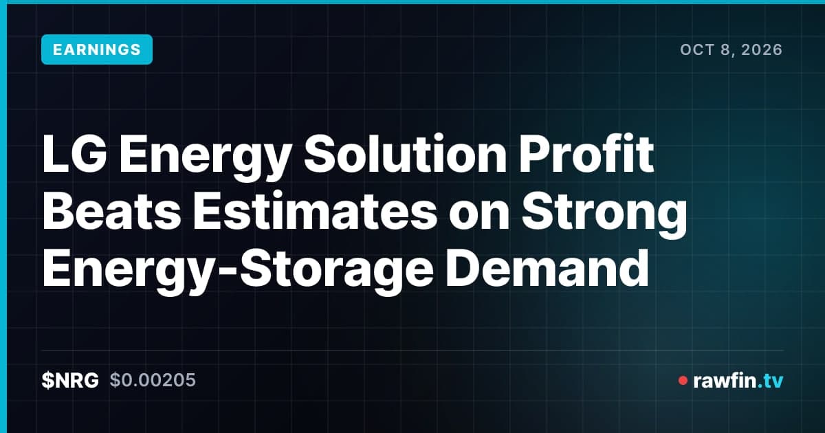 LG Energy Solution Profit Beats Estimates on Strong Energy-Storage Demand