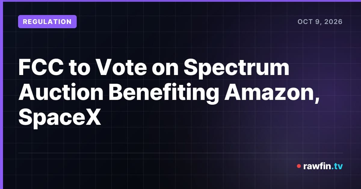 FCC to Vote on Spectrum Auction Benefiting Amazon, SpaceX