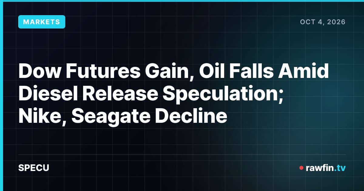 Dow Futures Gain, Oil Falls Amid Diesel Release Speculation; Nike, Seagate Decline