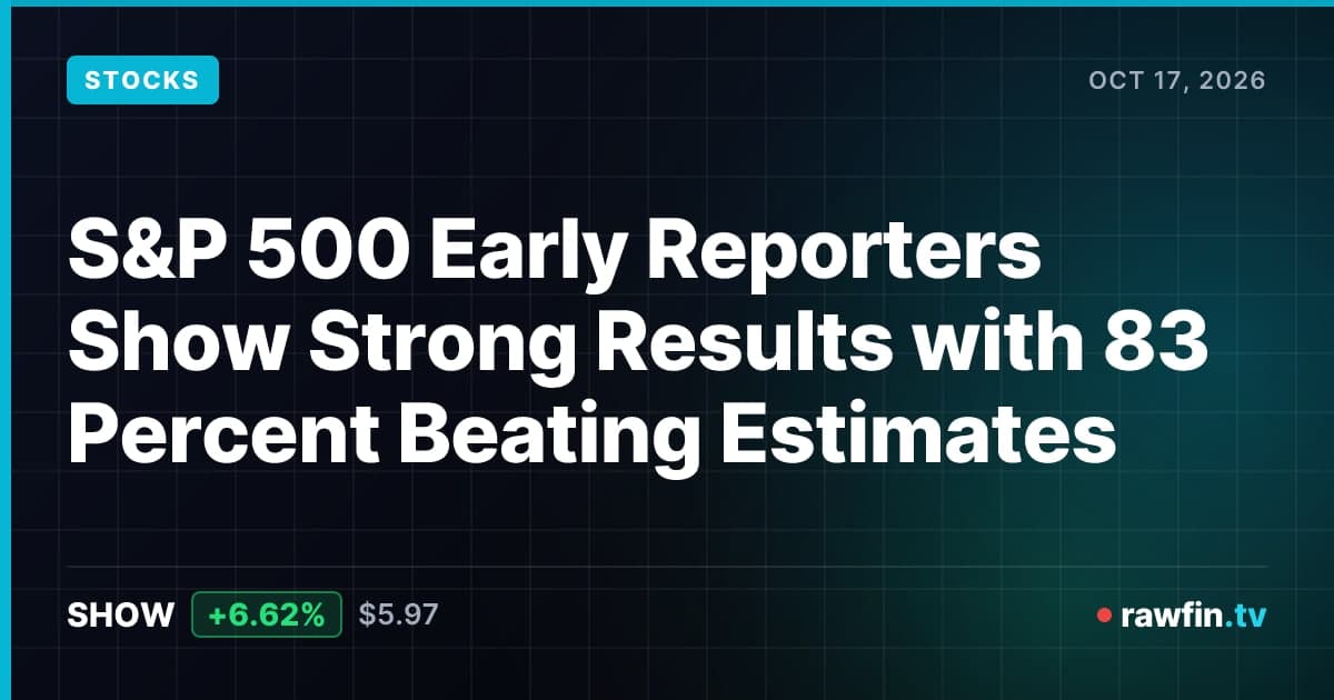S&P 500 Early Reporters Show 83 Percent Surpass EPS Estimates