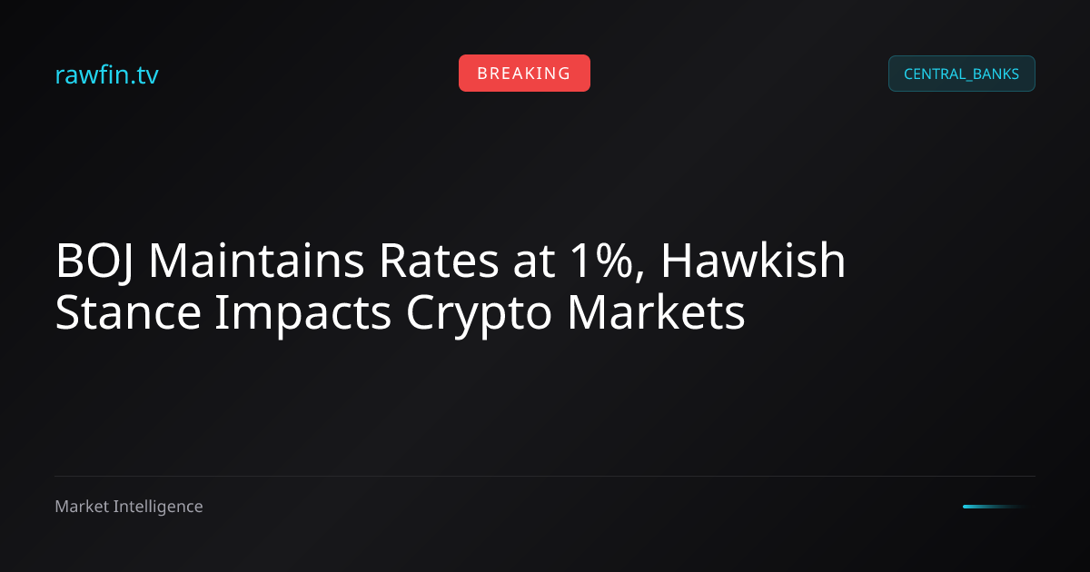 BOJ Maintains Rates at 1%, Hawkish Stance Impacts Crypto Markets