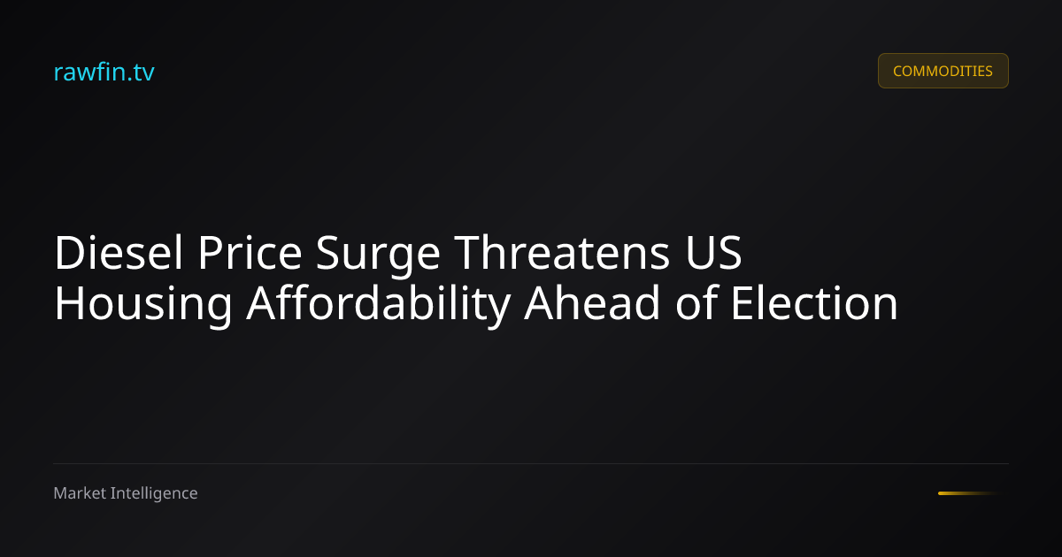 Diesel Price Surge Threatens US Housing Affordability Ahead of Election