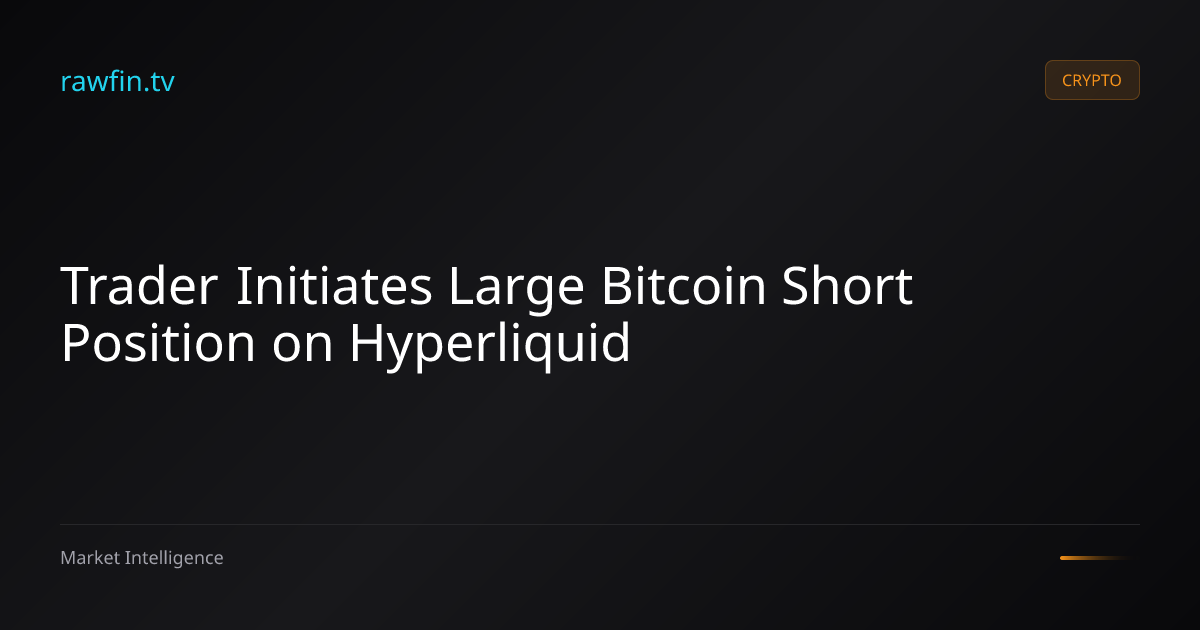 Trader Initiates Large Bitcoin Short Position on Hyperliquid