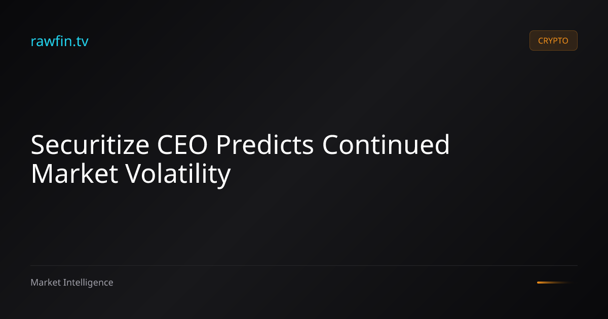 Securitize CEO Predicts Continued Market Volatility