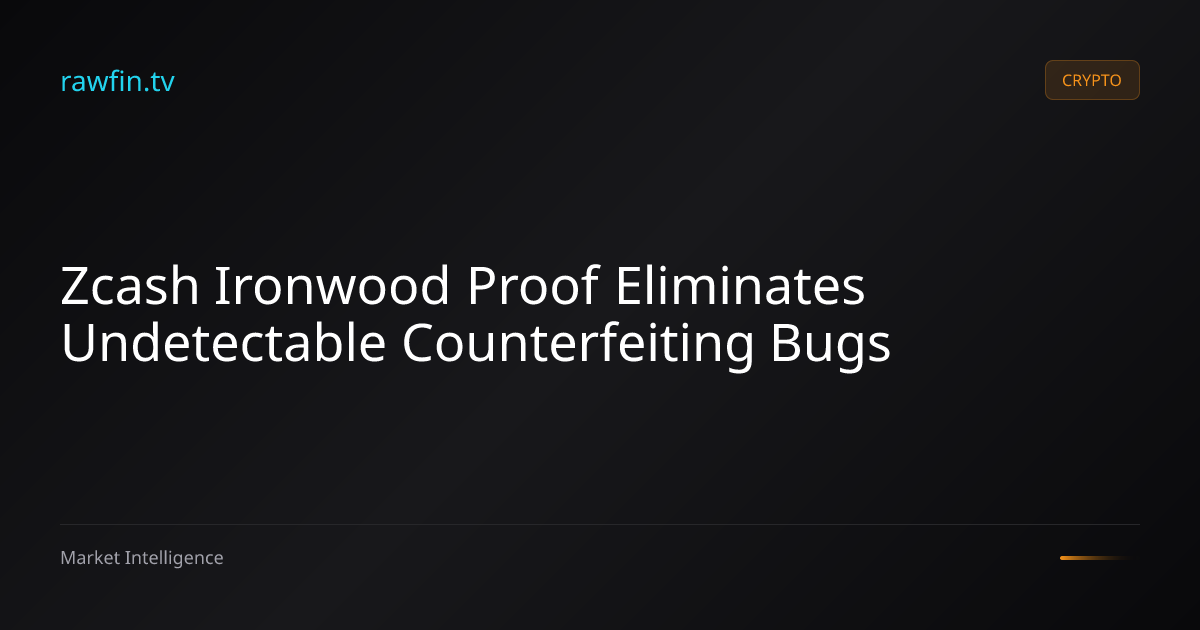 Zcash Ironwood Proof Eliminates Undetectable Counterfeiting Bugs