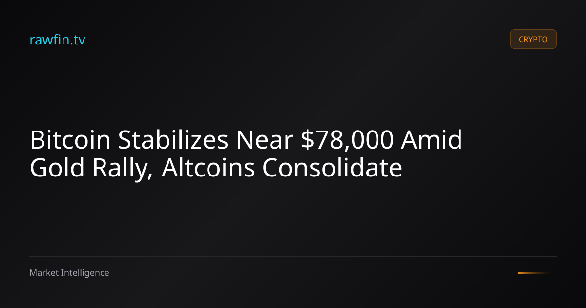 Bitcoin Stabilizes Near $78,000 Amid Gold Rally, Altcoins Consolidate
