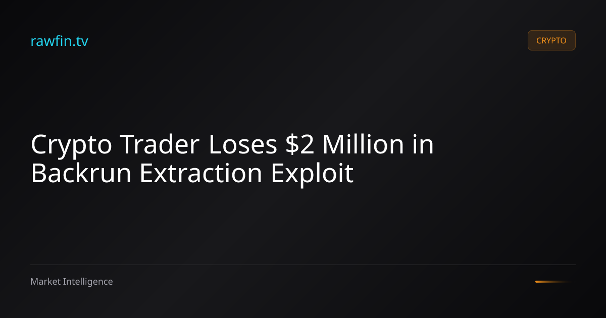 Crypto Trader Loses $2 Million in Backrun Extraction Exploit