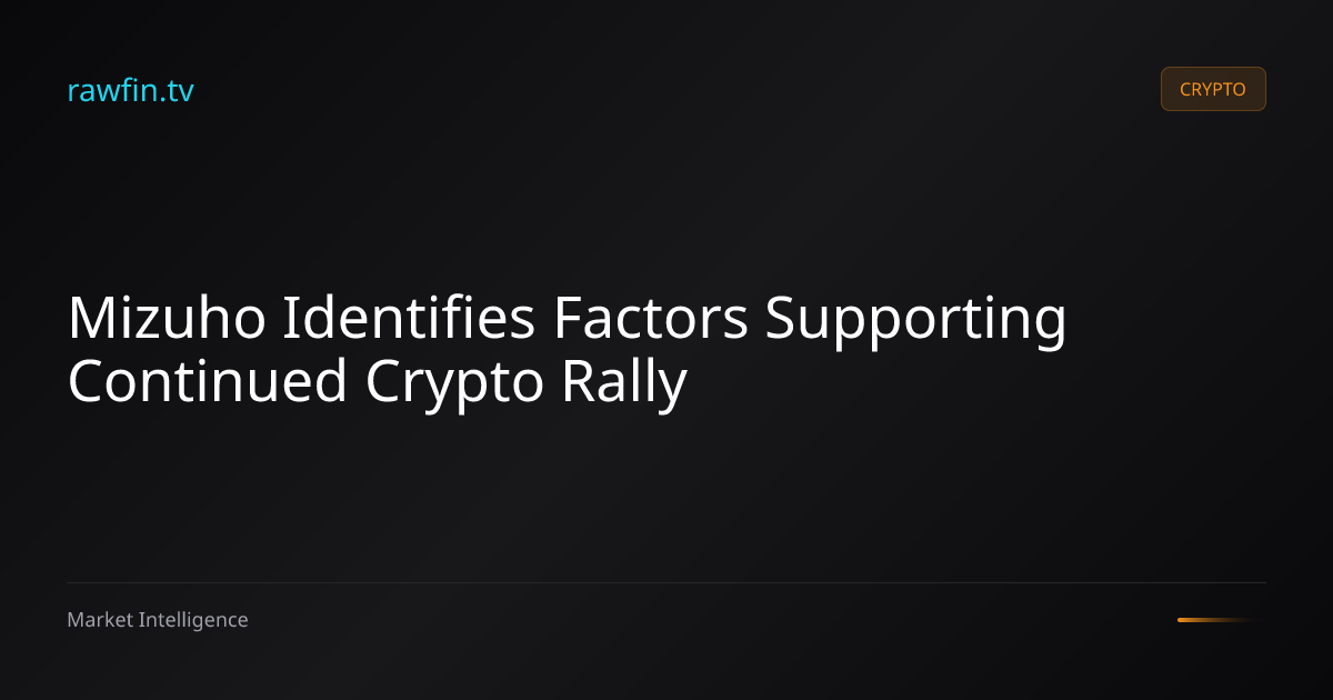 Mizuho Identifies Factors Supporting Continued Crypto Rally