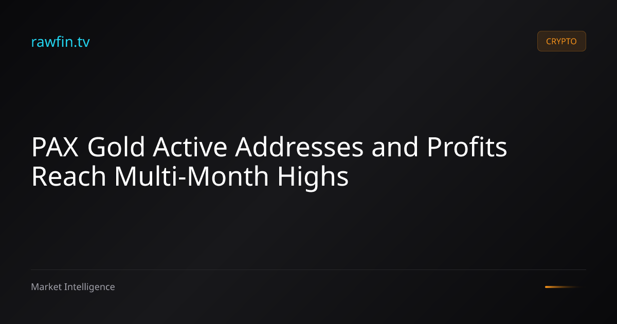 PAX Gold Active Addresses and Profits Reach Multi-Month Highs