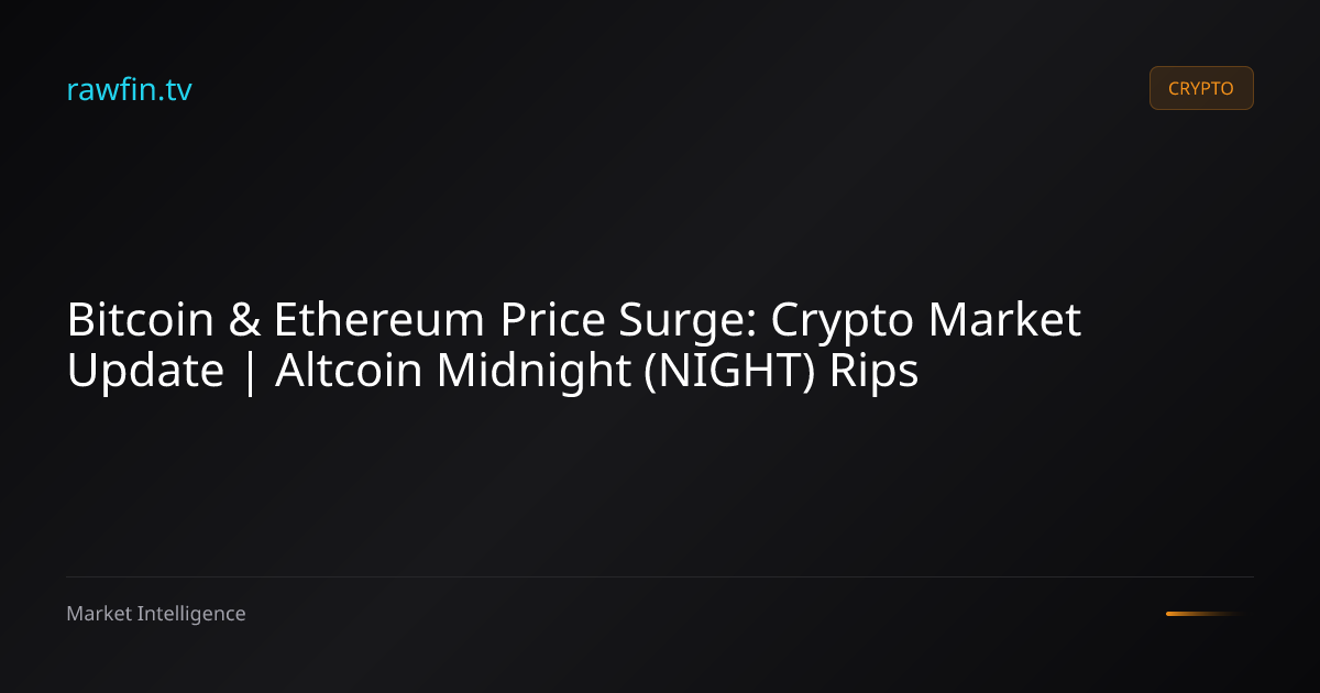 Bitcoin & Ethereum Price Surge: Crypto Market Update | Altcoin Midnight (NIGHT) Rips